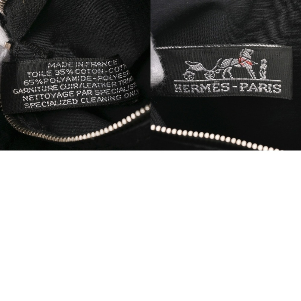 HERMES Acapulco Pochette Bandoulière MM Black Men's/Women's Toile Chevron Vea... - Picture 11 of 11